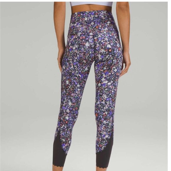 Lululemon Align Scalloped Hem High-Rise Crop 23" Flower Burst Multi - Picture 1 of 1